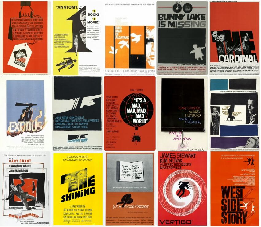 
    Algunos afiches realizados por Saul Bass.
   