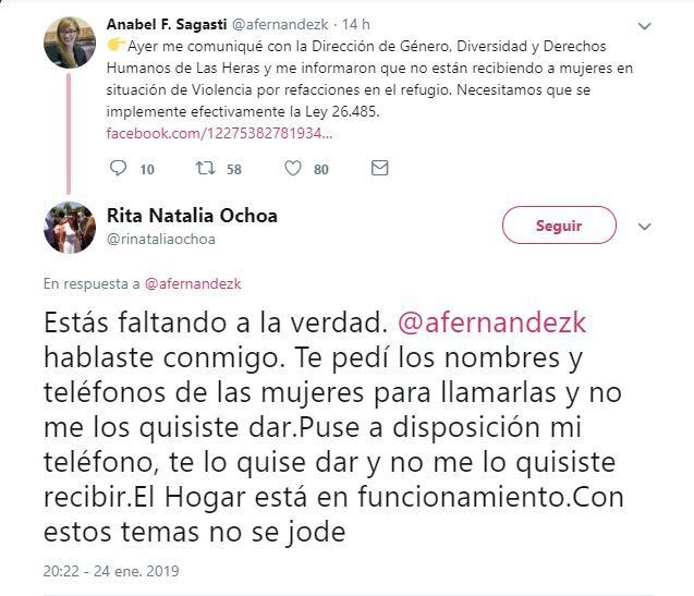 
La directora de Género, Diversidad y DDHH de Las Heras, Rita Natalia Ochoa, también le contestó a Sagasti
