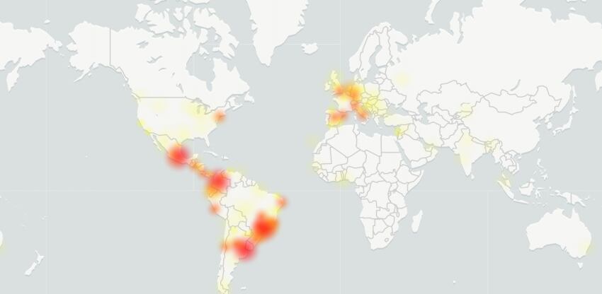 
    Los principales lugares que tienen problemas con WhatsApp.
   