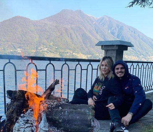 Wanda Nara y Mauro Icardi, juntos en su casa de Italia.