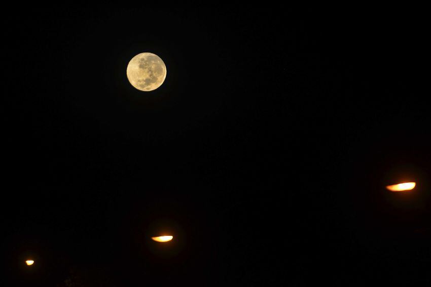 
    Luna en el amanecer de hoy desde Guaymallén Foto: Claudio Gutierrez / Los Andes
   