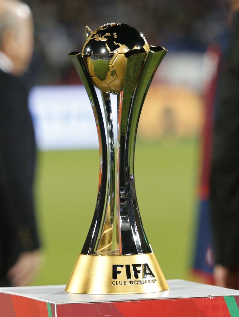 trofeo copa del torneo\r\n\r\nThe FIFA World Cup trophy is pictured before the final match for Club World Cup soccer tournament opposing Real Madrid to San Lorenzo, in Marrakech, Morocco, Saturday, Dec\u002E 20, 2014\u002E (AP Photo/Abdeljalil Bounhar) MARRAKECH MARRUECOS  campeonato torneo copa mundial de clubes 2014 futbol futbolistas partido final real madrid san lorenzo