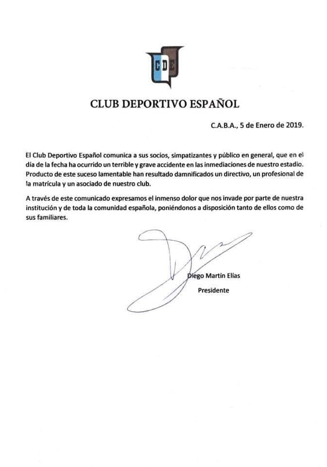 
    Comunicado del club
   