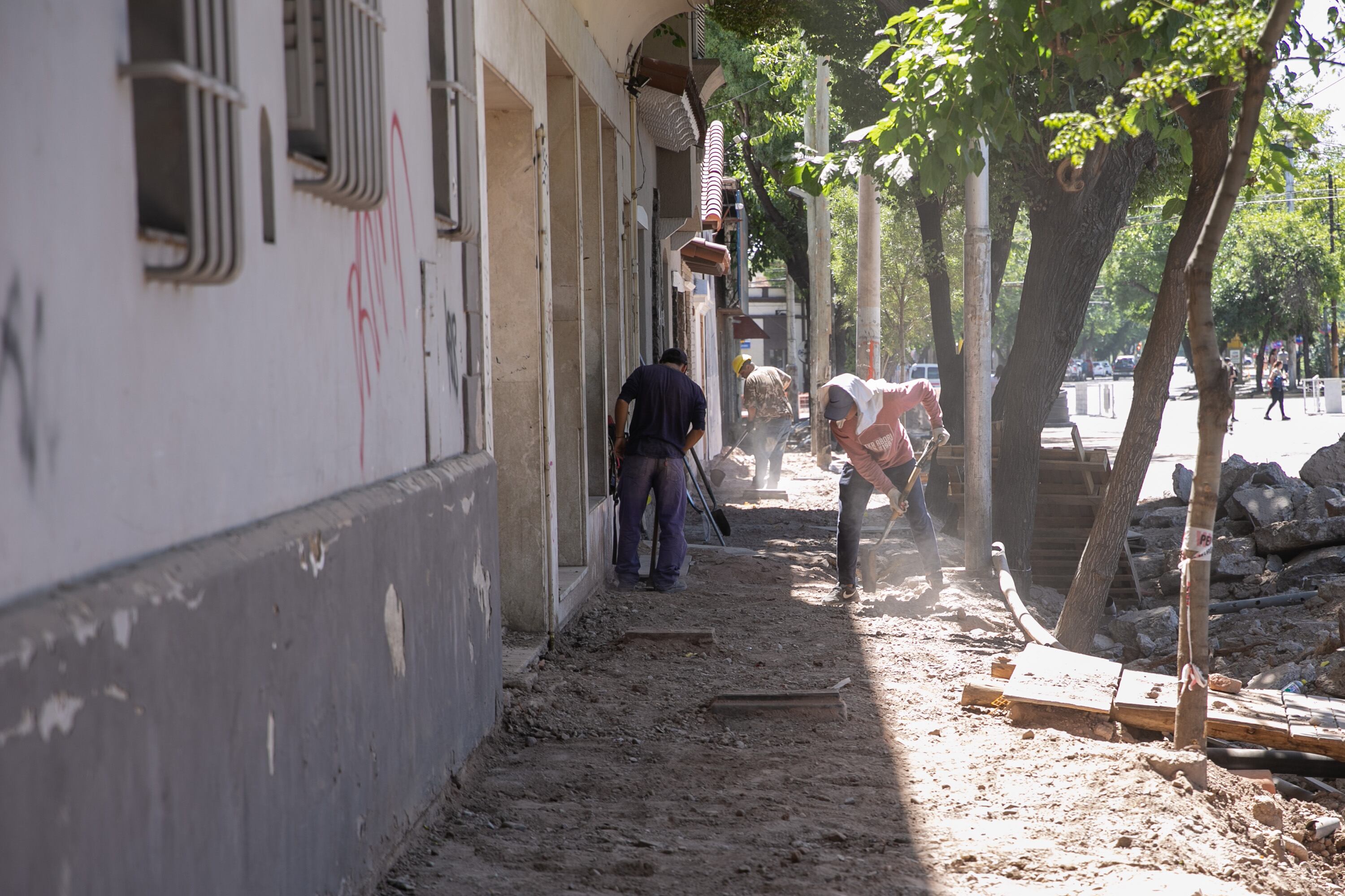 Iniciaron las obras en calle Morón de Ciudad de Mendoza. Foto: Prensa Ciudad de Mendoza