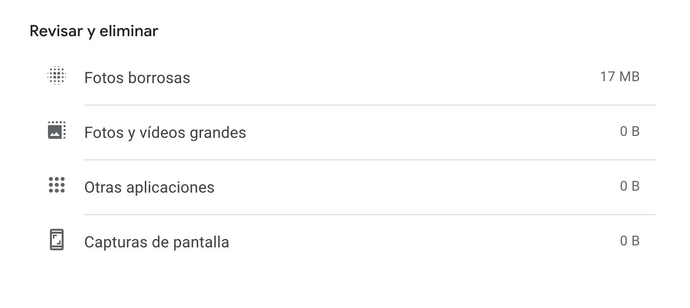 Google Fotos dará la opción de revisar y eliminar algunas fotos que considera defectuosas o que ocupan mucho espacio.