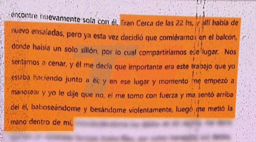 
Fragmento de la declaración  | Gentileza TN.com.ar
   