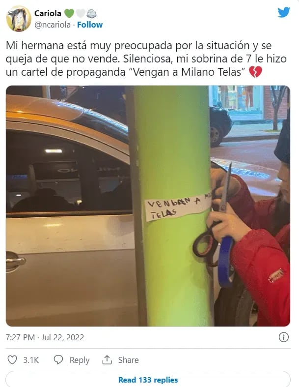 La foto fue compartida en Twitter por su tía y en pocos minutos cosechó miles de likes e interacciones.