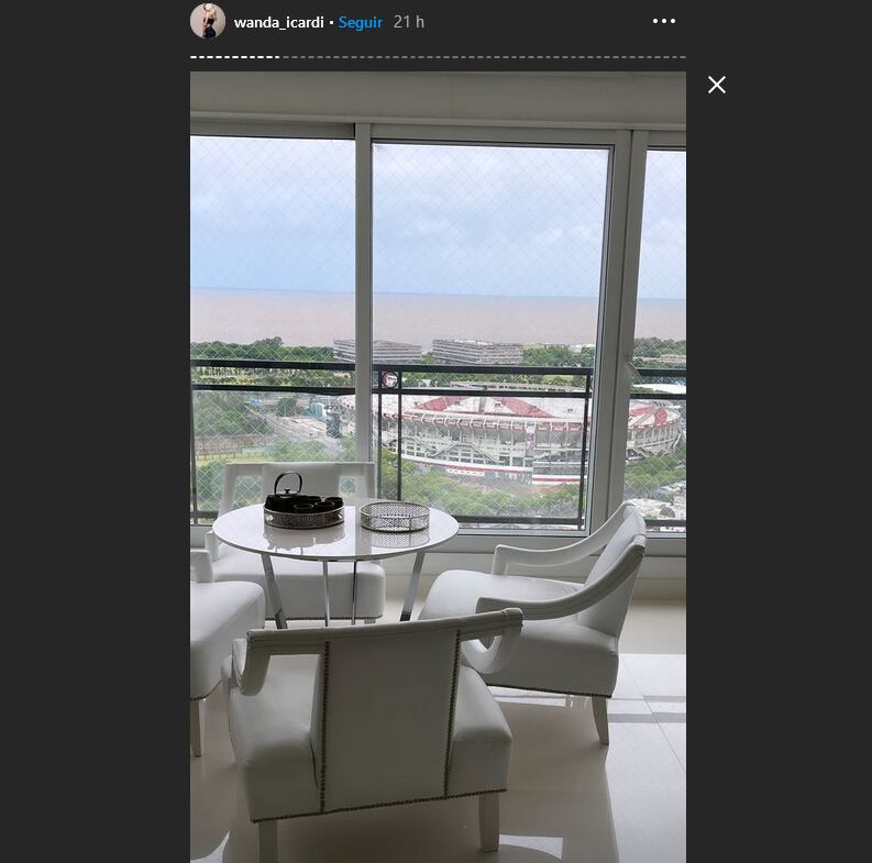 Wanda Nara, la vista desde su departamento en Nuñez