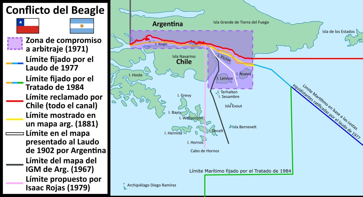 Conflicto del Beagle entre Argentina y Chile (Creative Commons)