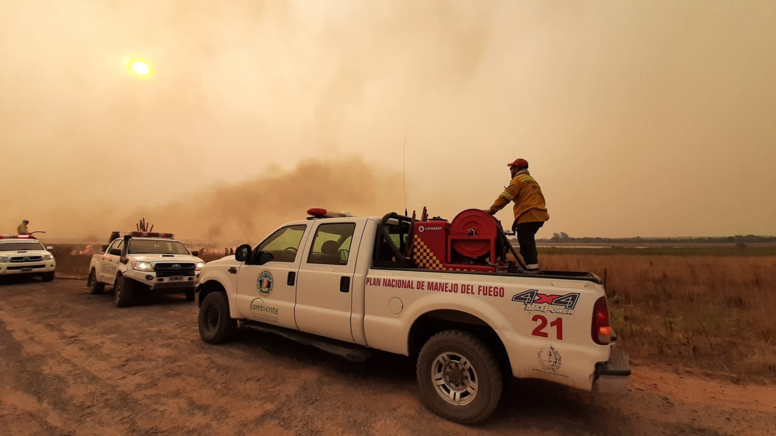 Brigadistas mendocinos en los incendios de Corrientes