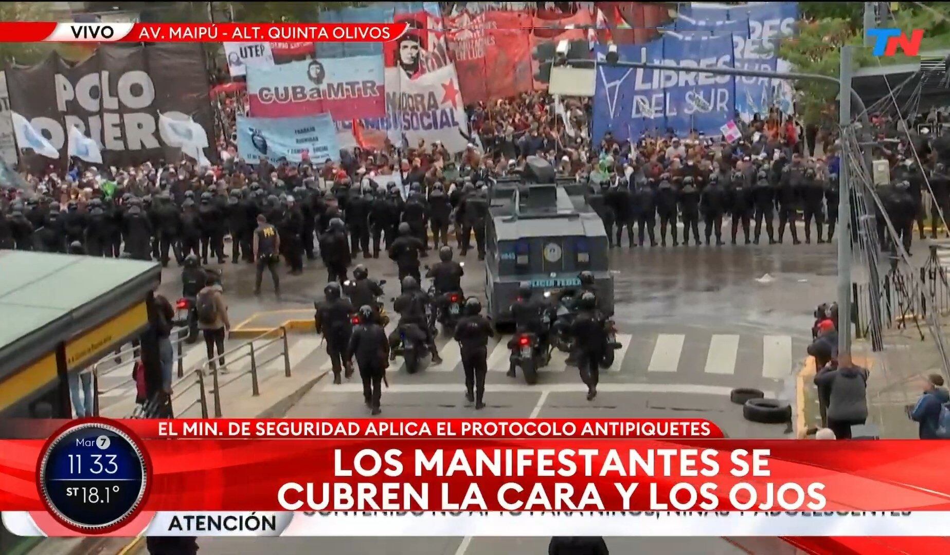 Tensión en las calles de CABA.