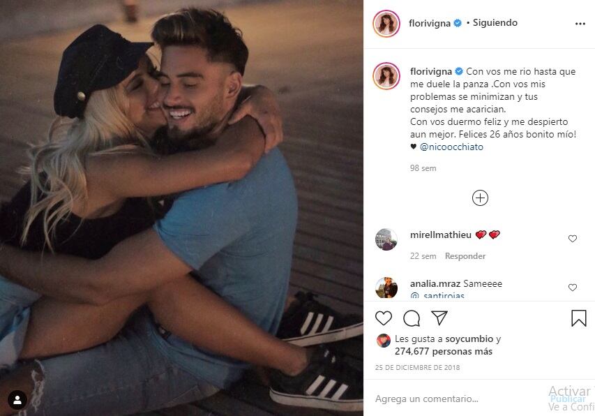 Flor Vigna cerca de su ex