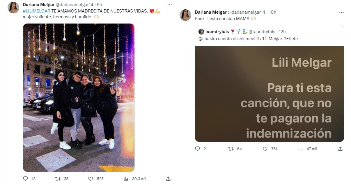 El mensaje de la hija de Lili Melgar tras el video nuevo de Shakira (X)