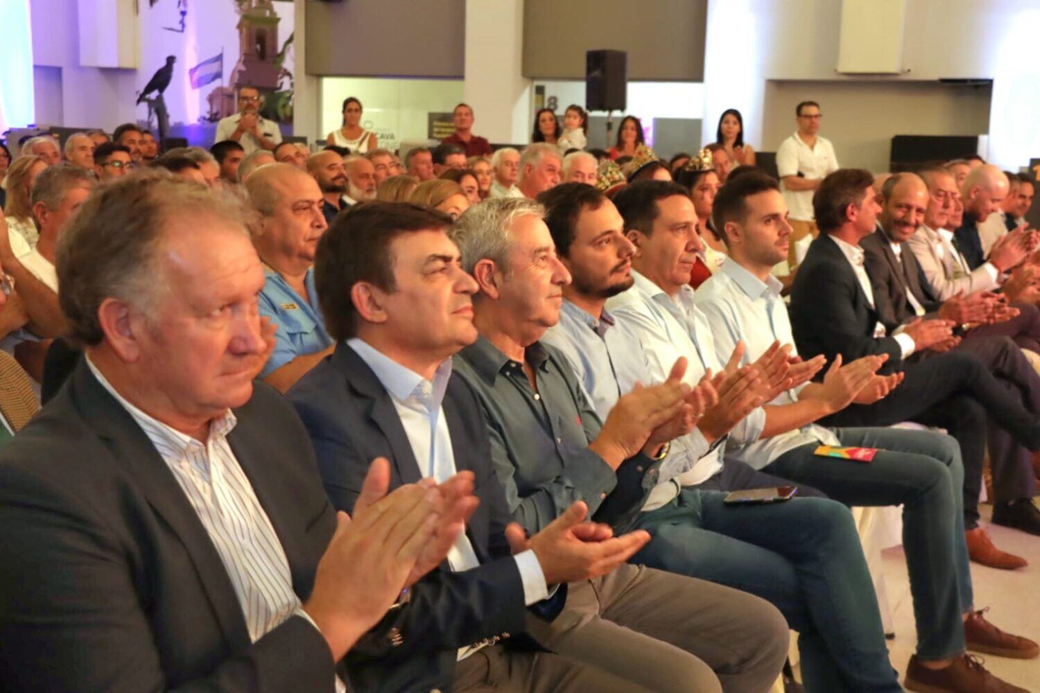 Apertura de sesiones en Luján por parte del intendente Sebastián Bragagnolo. En la foto, Omar De Marchi y Julio Cobos.