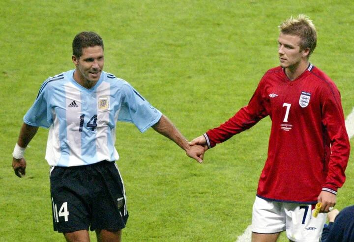 David Beckham y el Cholo Simeone se reencontraron en el Mundial del 2002