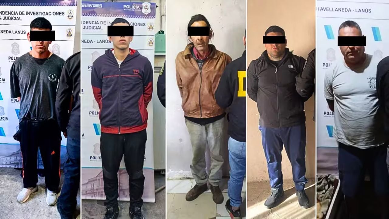 Los cinco secuestradores detenidos.