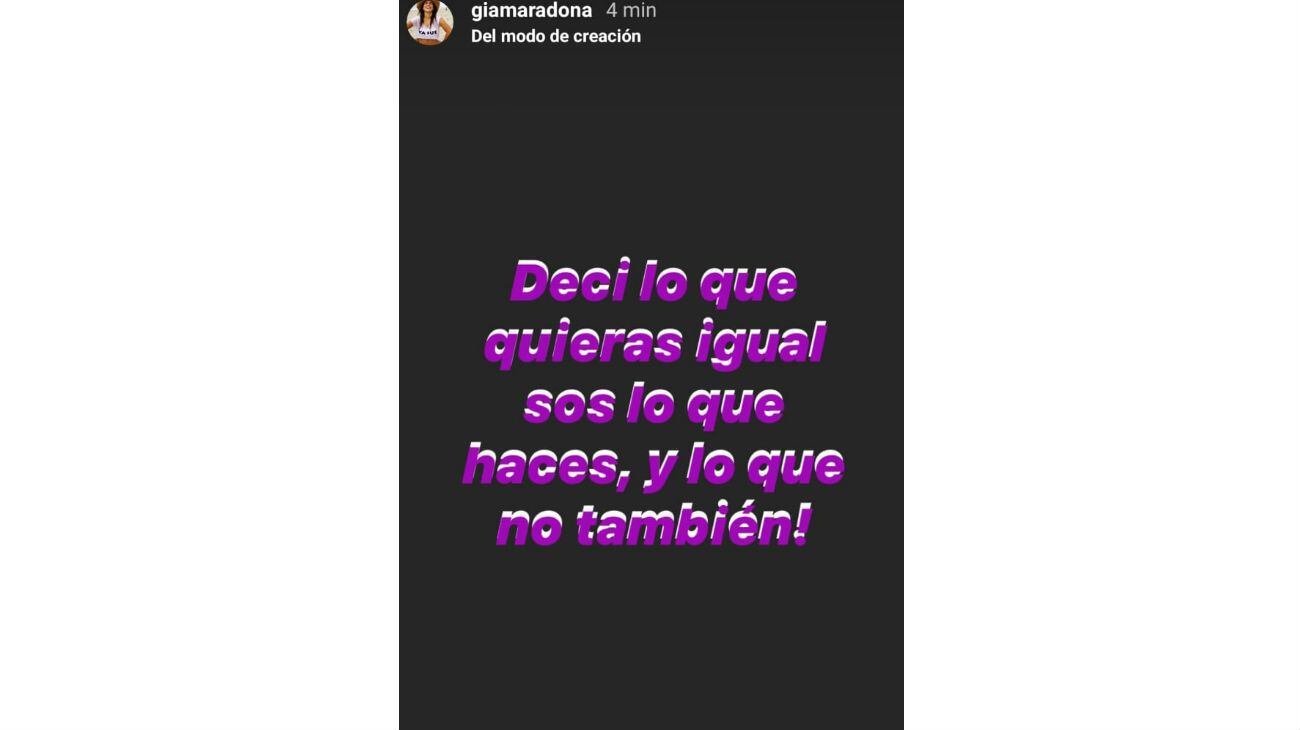 La indirecta de Gianinna Maradona para su papá.