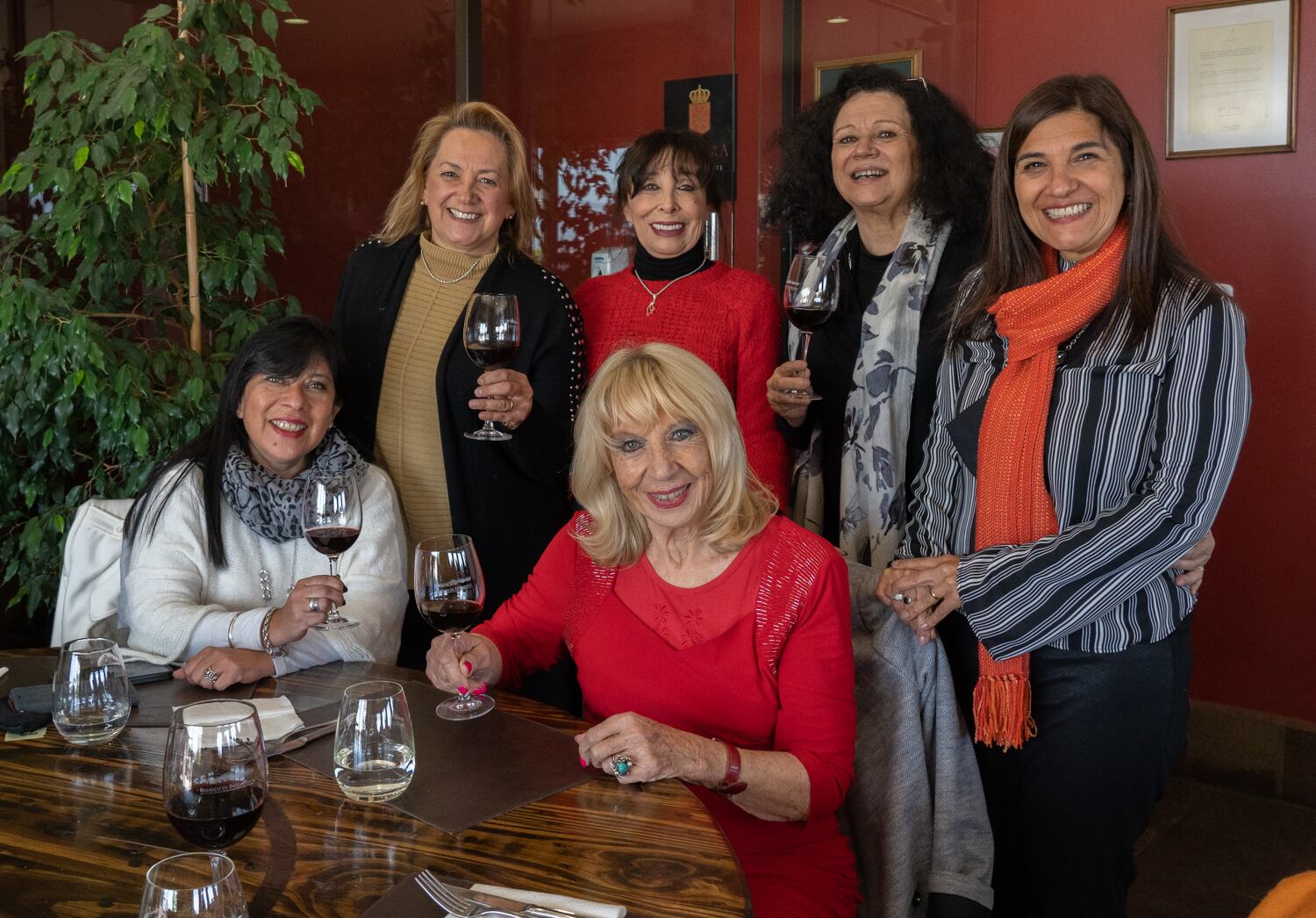 Faviana Tejada y Lila Levinson. Paradas: Cecilia Buj, Raquel Romano, Susana Hemsy y Marcela Carrizo.