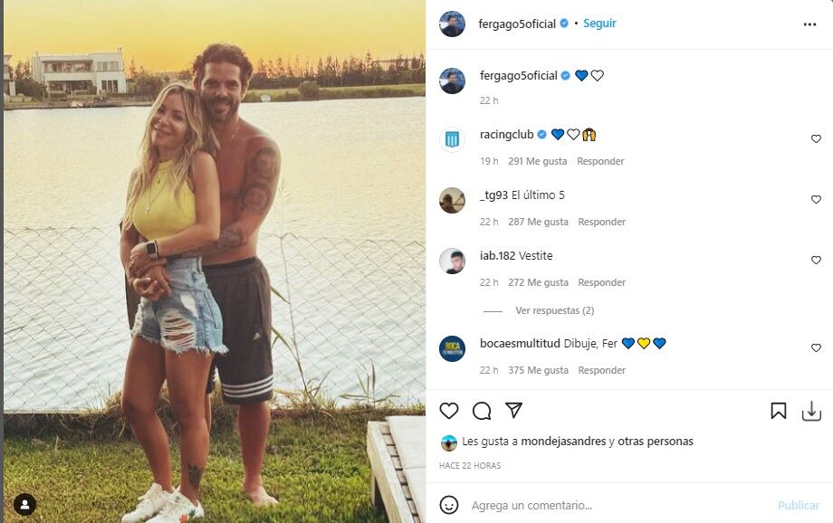 Fernando Gago se muestra por primera vez con su nueva novia, Verónica, señalada como la tercera en discordia en su matrimonio con Dulko