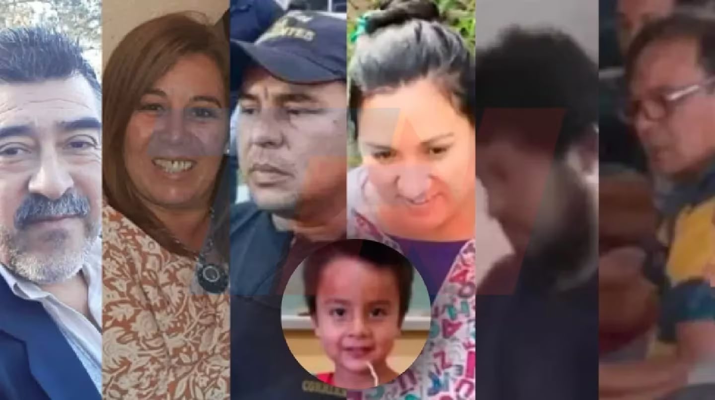 De izquierda a derecha, estos son los seis detenidos por la desaparición de Loan: Carlos Pérez, Victoria Caillava, Walter Maciel, Mónica del Carmen Millapi, Antonio Benítez y Daniel “Fierrito” Ramírez . (Foto: TN)