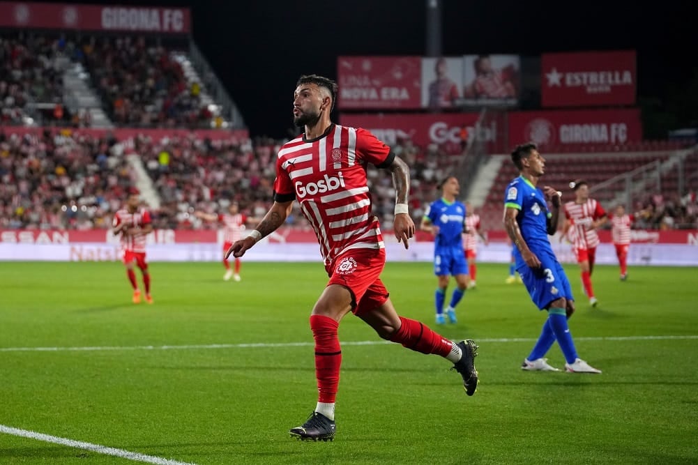 Valentín Castellanos anotó el tercer tanto del Girona en el triunfo ante el Getafe, donde fue titular Fabricio Angileri.