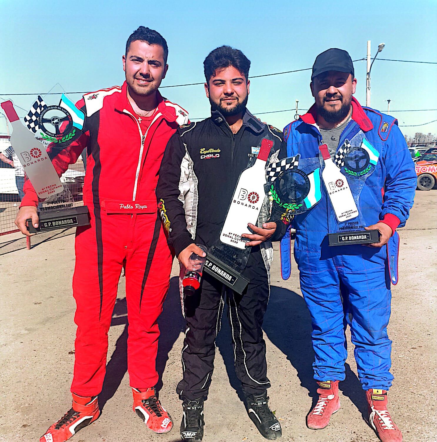 Exequiel Umana, segundo Pablo Reyes y tercero Federico Álvarez subieron al podio de la FIAT Promocional.