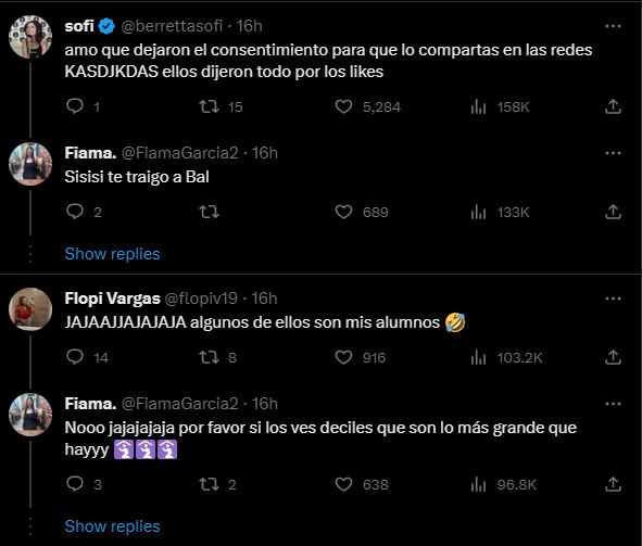 Los comentarios de los usuarios ante el posteo de Fiama. Foto Captura: X / @FiamaGarcia2