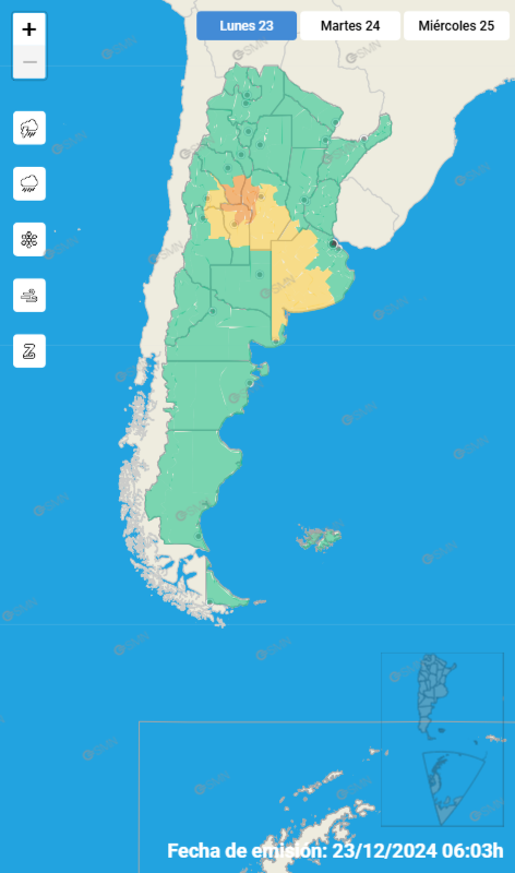 Alerta amarilla por tormentas.