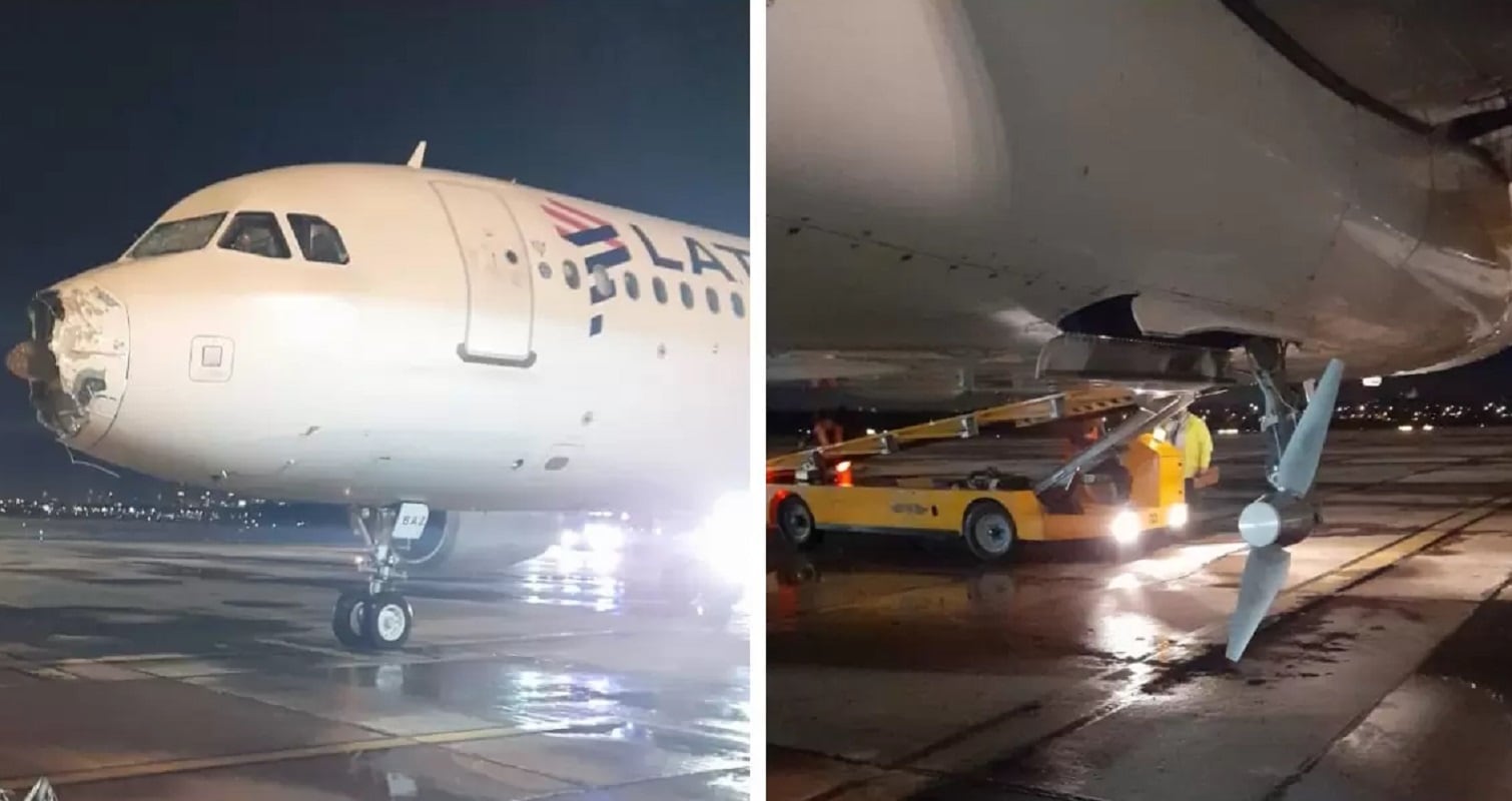 Así quedó el avión de Latam tras las turbulencias (Gentileza)