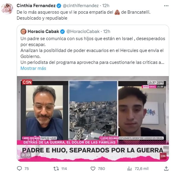 Diego Brancatelli quiso hacer campaña para Massa con los argentinos varados en Israel y lo ubicaron (X)