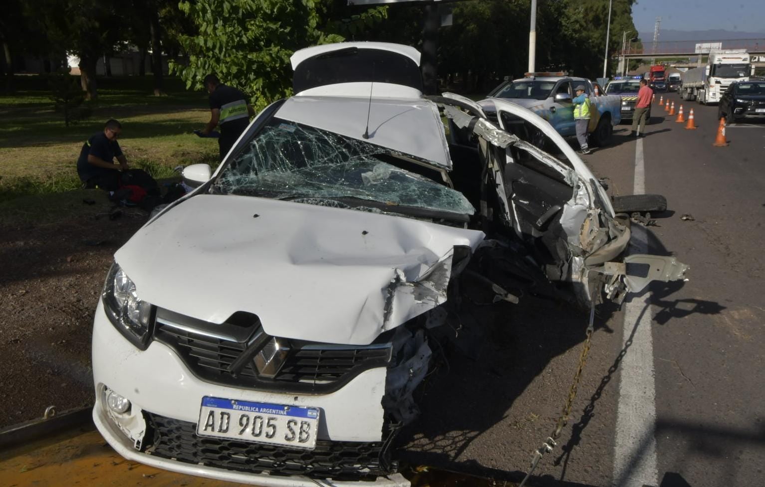 Accidente en Guaymallén /Foto Orlando Pelichotti