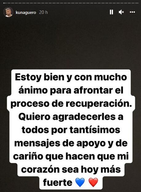 Kun Agüero escribió un mensaje en sus redes sociales.