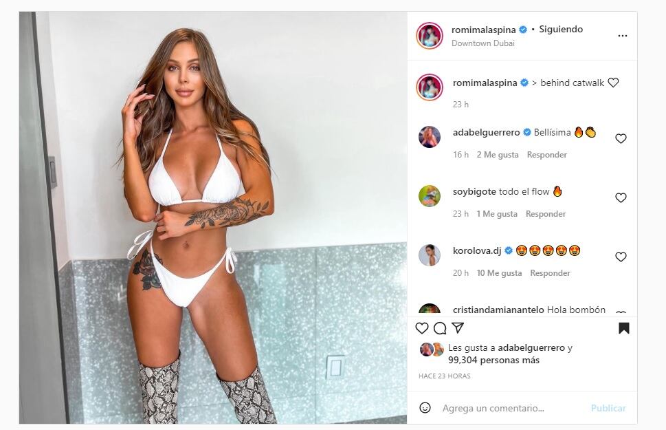 Romina Malaspina sensual en sus redes.