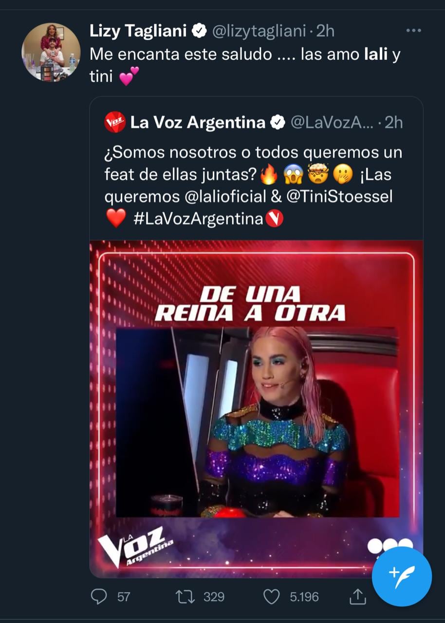 Memes del saludo de Lali a Tini.