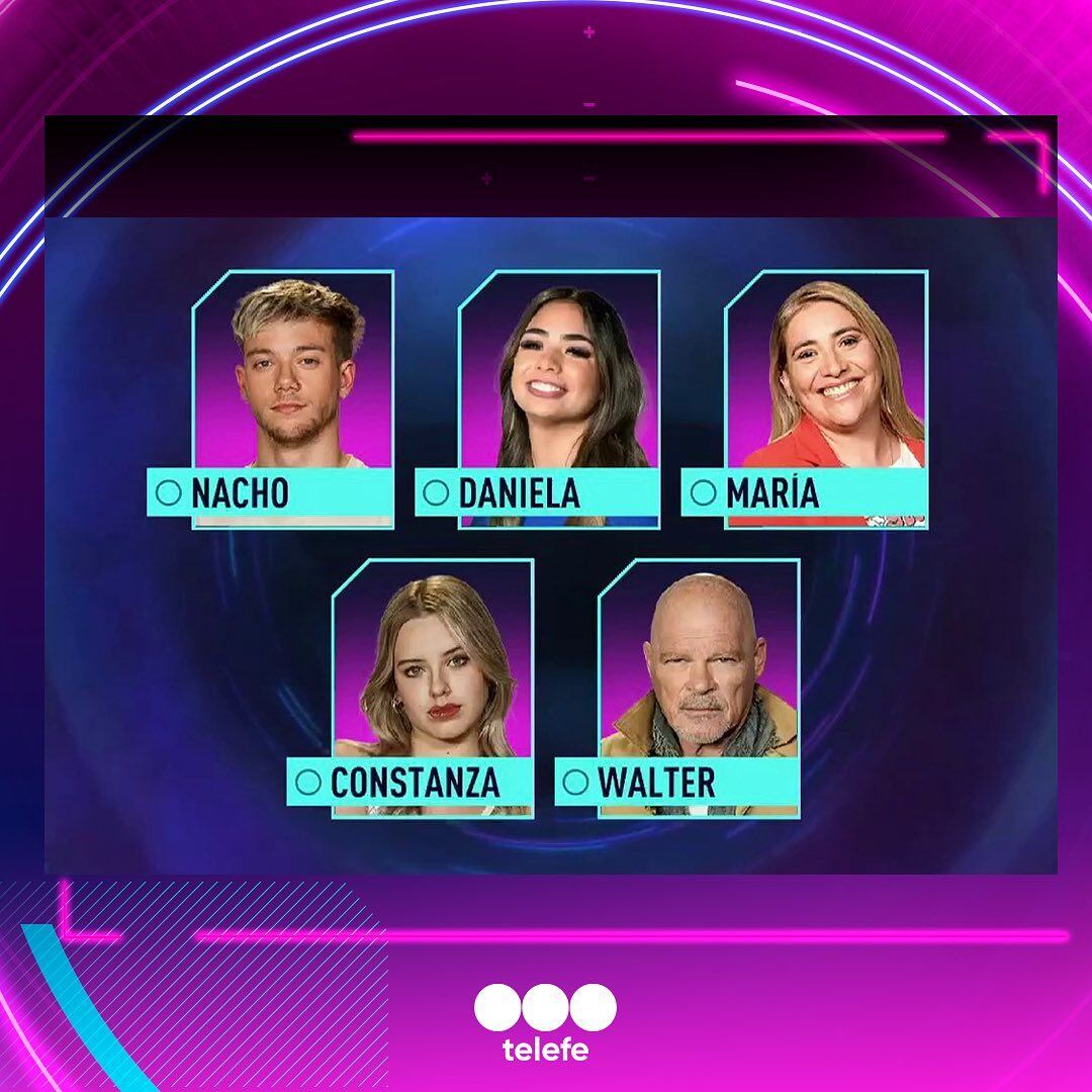 La placa de nominados de Gran Hermano.