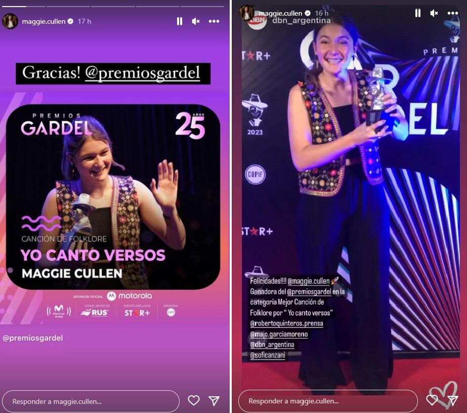 Maggie Cullen, ex La Voz Argentina, ganó un premio Gardel por mejor canción de folclore