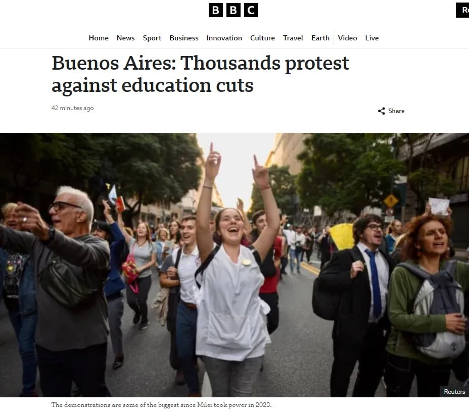 Medios internacionales reflejaron la marcha universitaria federal