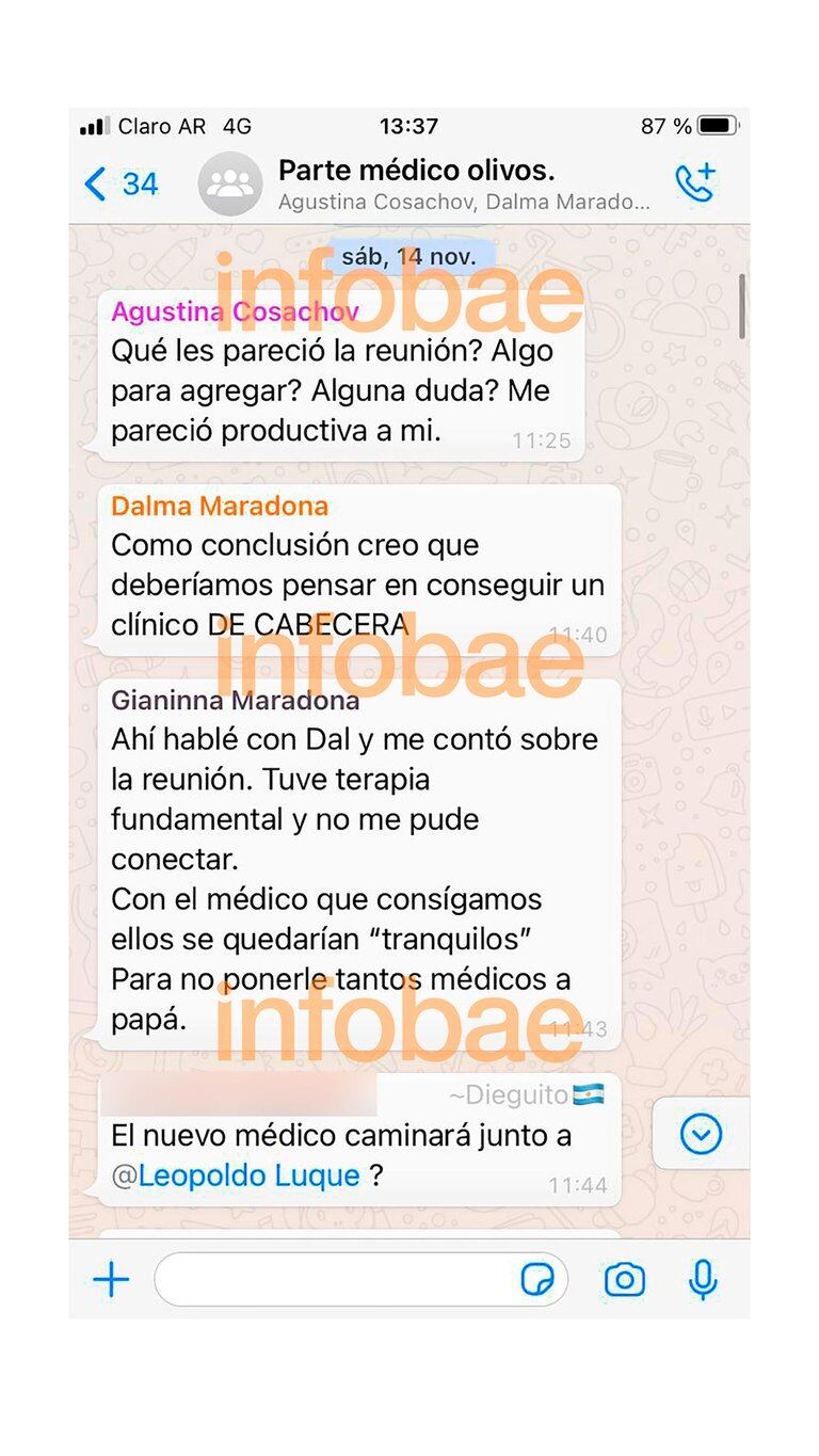 Infobae tuvo acceso a la conversación