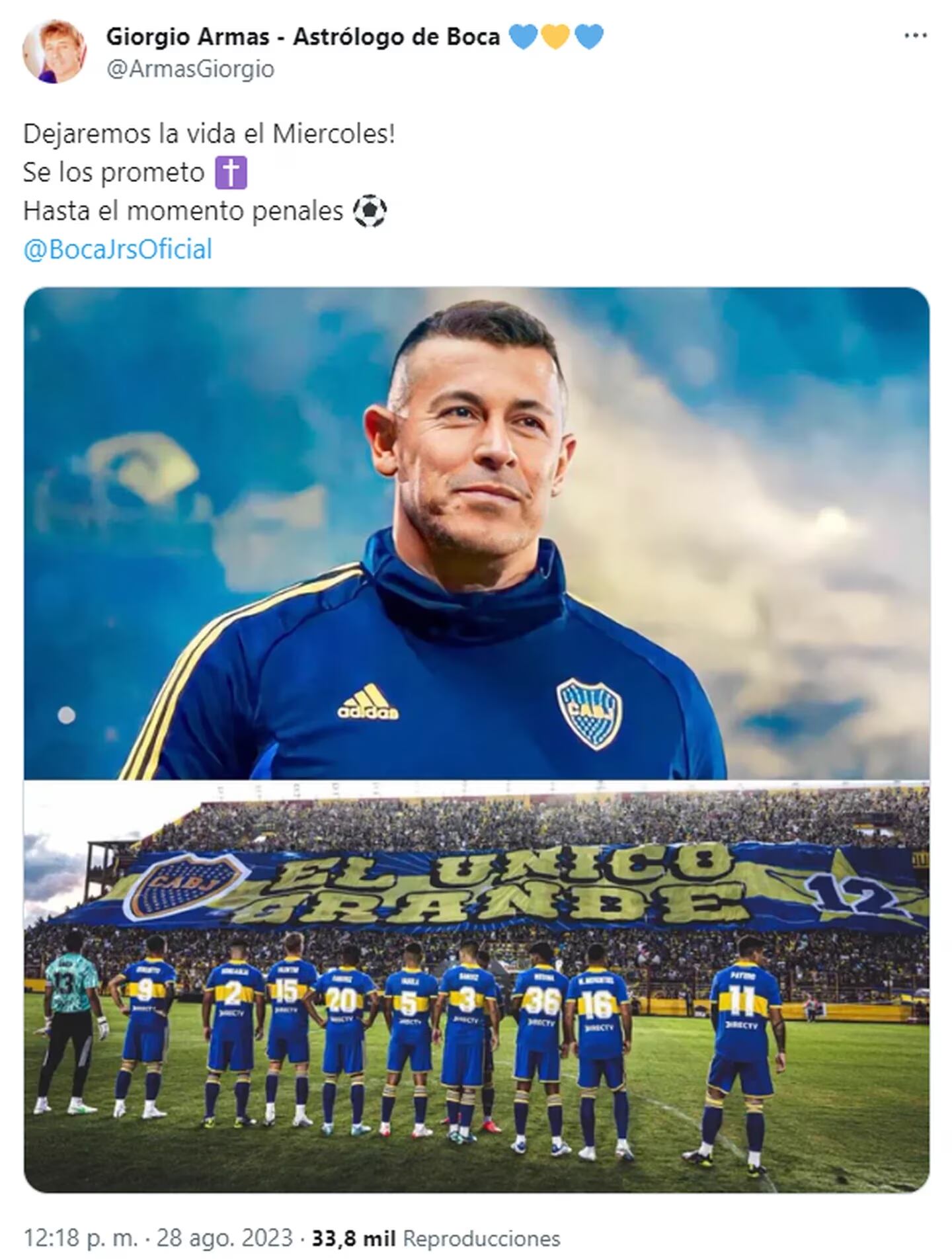 La predicción de Giorgio Armas en el duelo Boca vs Racing