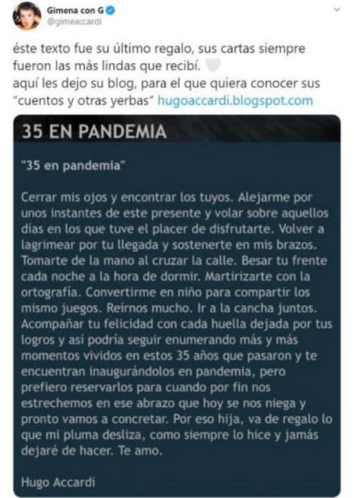 Hugo siempre había escrito, se dedicaba con cariño a su blog "Cuentos y otras yerbas".