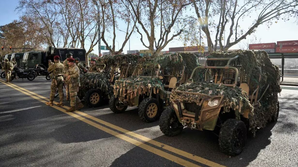 Presentaron diferentes vehículos de las fuerzas armadas. Foto: Infobae