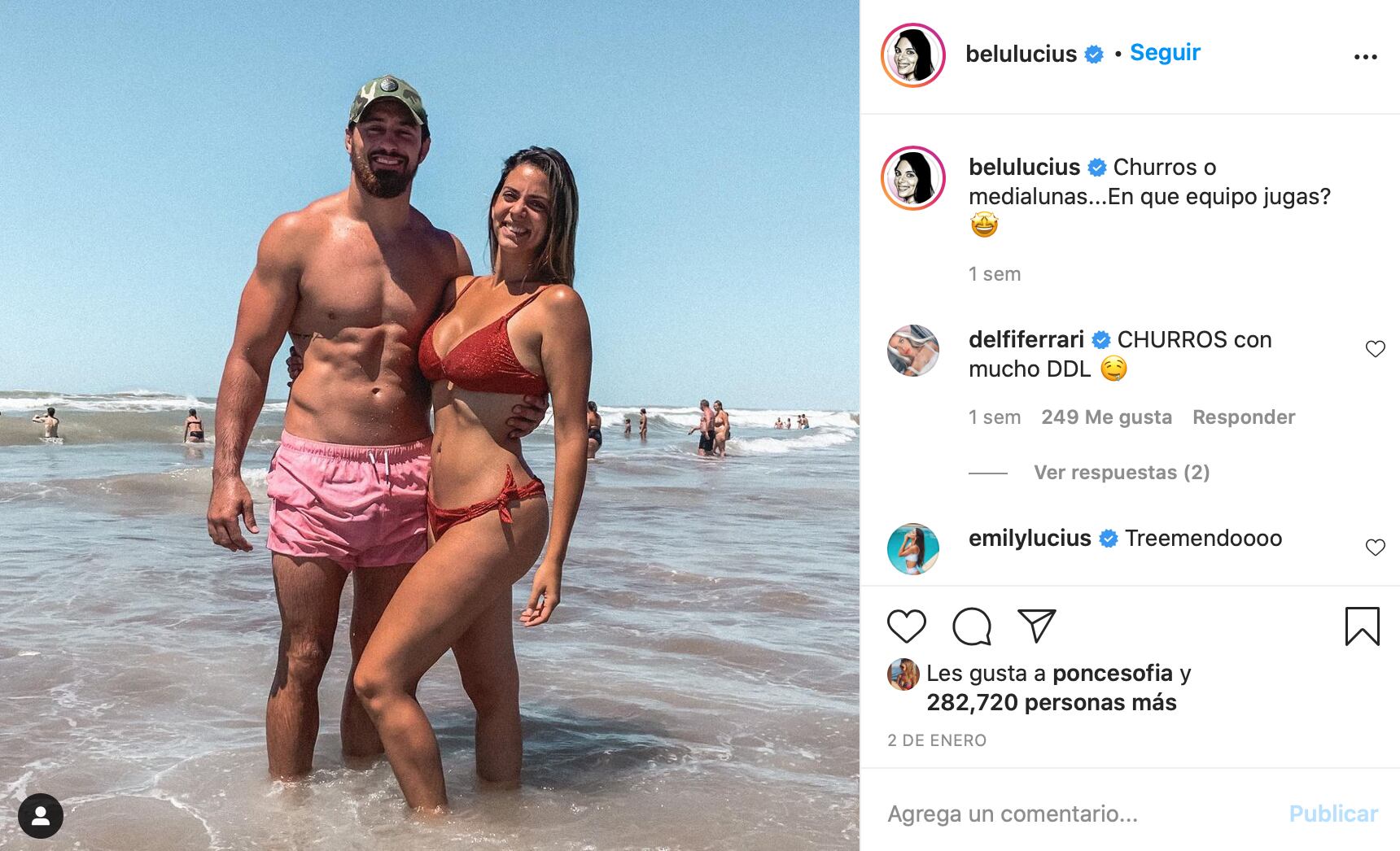 El posteo de la influencer.