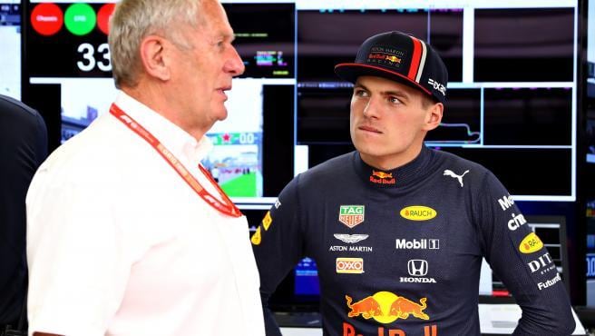 Helmut Marko, asesor de Red Bull, junto a Max Verstappen.