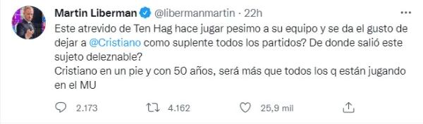 El tuit del Martín Liberman