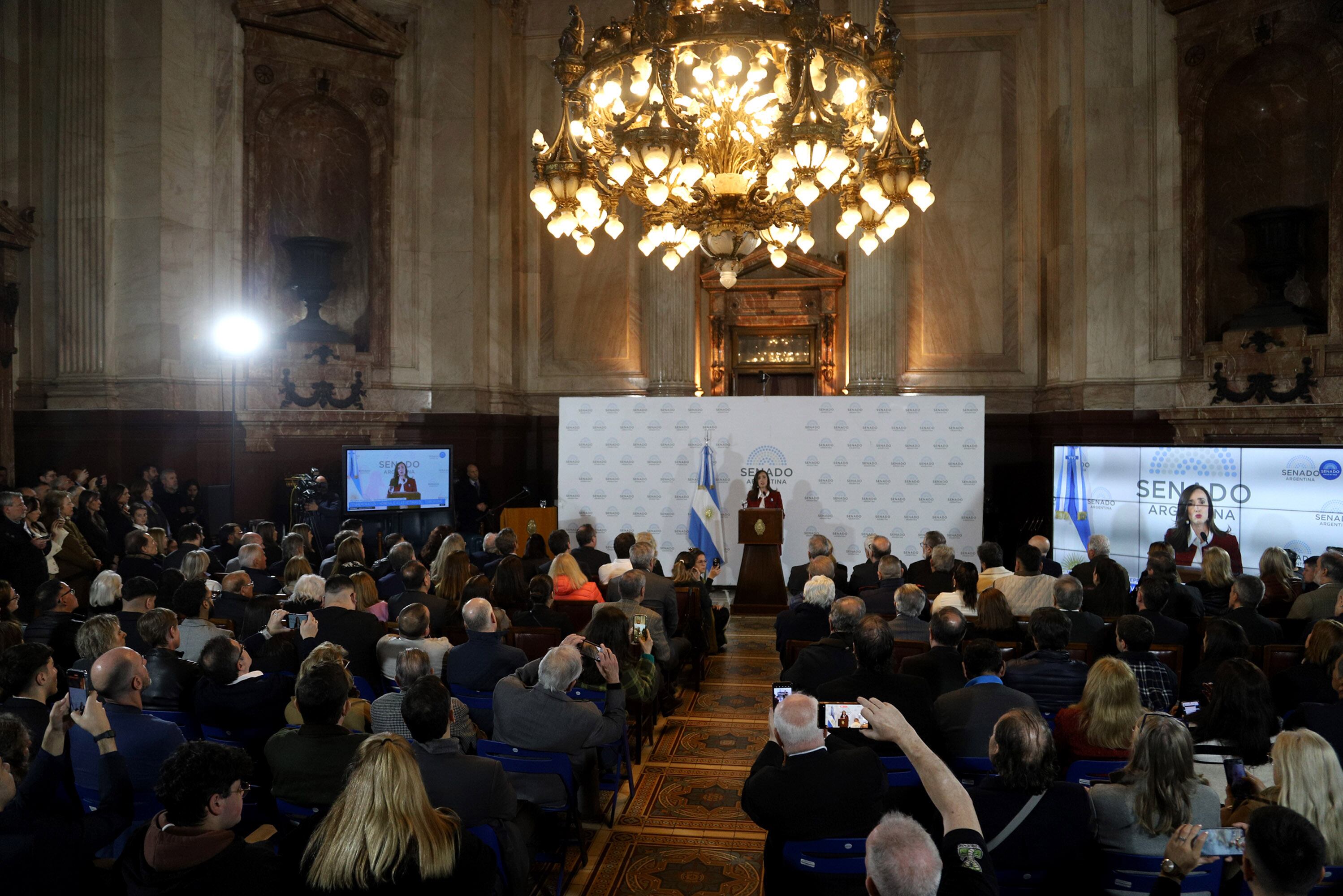 Villarruel encabezo el acto en el marco del "Día Internacional de la Conmemoración a las Víctimas del Terrorismo". Foto: NA / Mariano Sanchez