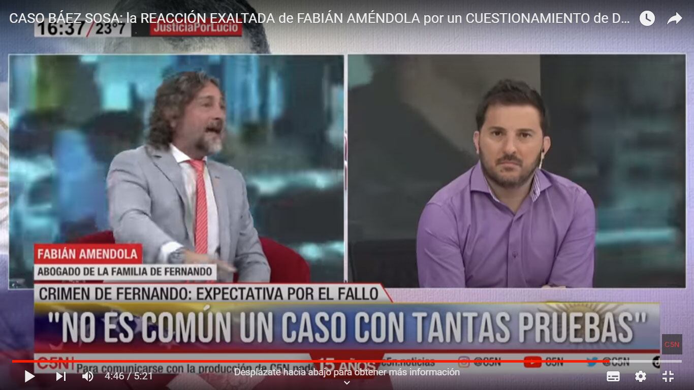 Améndola y Brancatelli. (Captura/Gentileza C5N en YouTube)