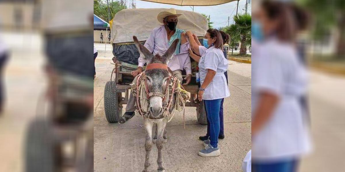 Don Gonzalo se colocó la vacuna contra el coronavirus. Foto: Gentileza