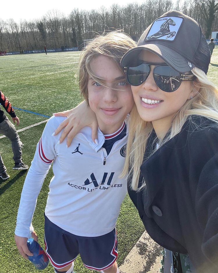 Wanda Nara y su hijo Valentino.