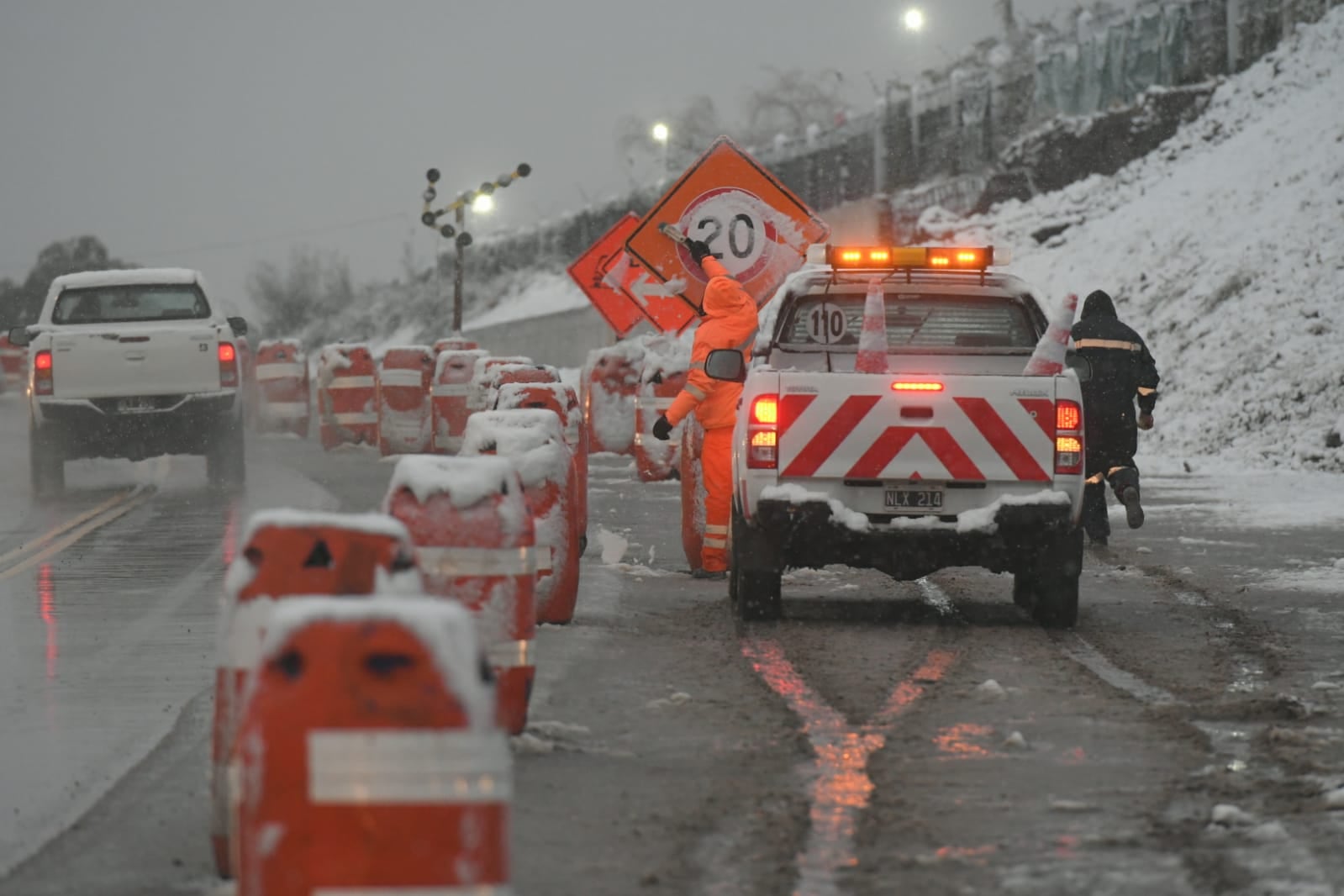 Mendoza amaneció con nieve y temperaturas muy bajas 
Foto Ignacio Blanco