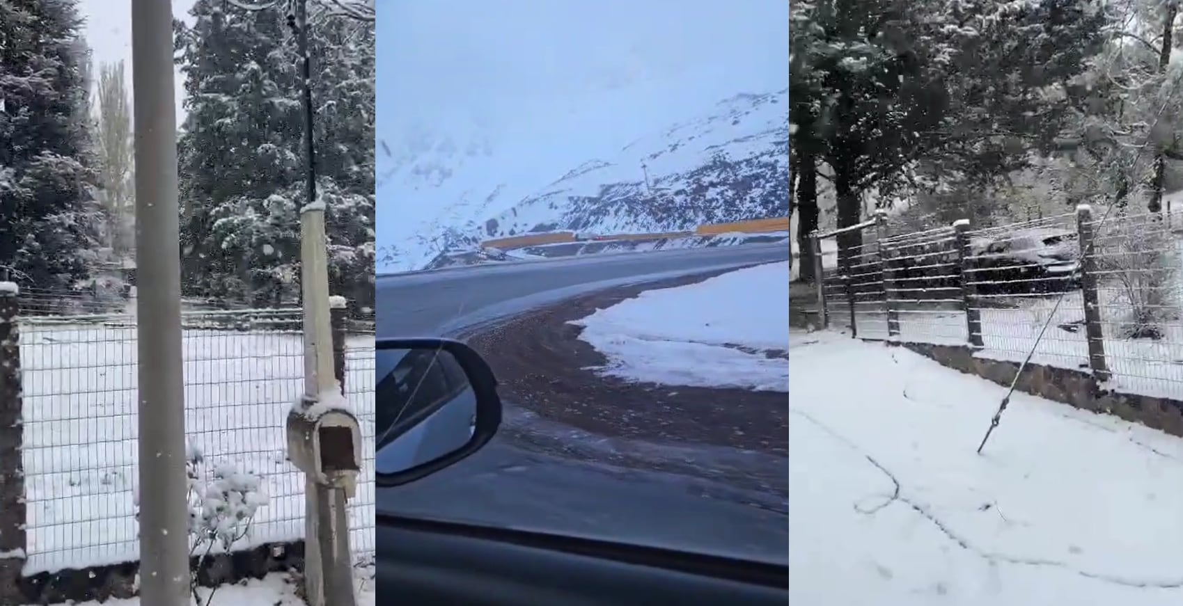 Nieve en Potrerillos el domingo - Gendarmería Nacional